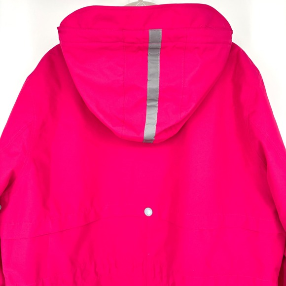Nuage AtmoDry Hooded Rain Jacket Sz XL Pink Waterproof Long Breathable Bright - Picture 9 of 15